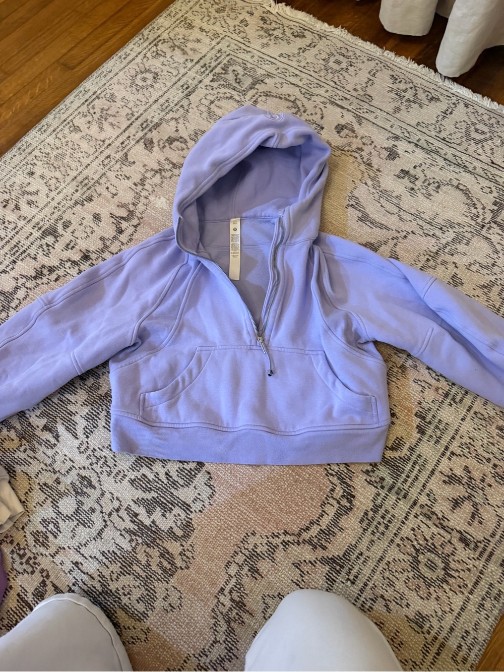 lululemon athletica Lavender Cropped Half-Zip Hoodie